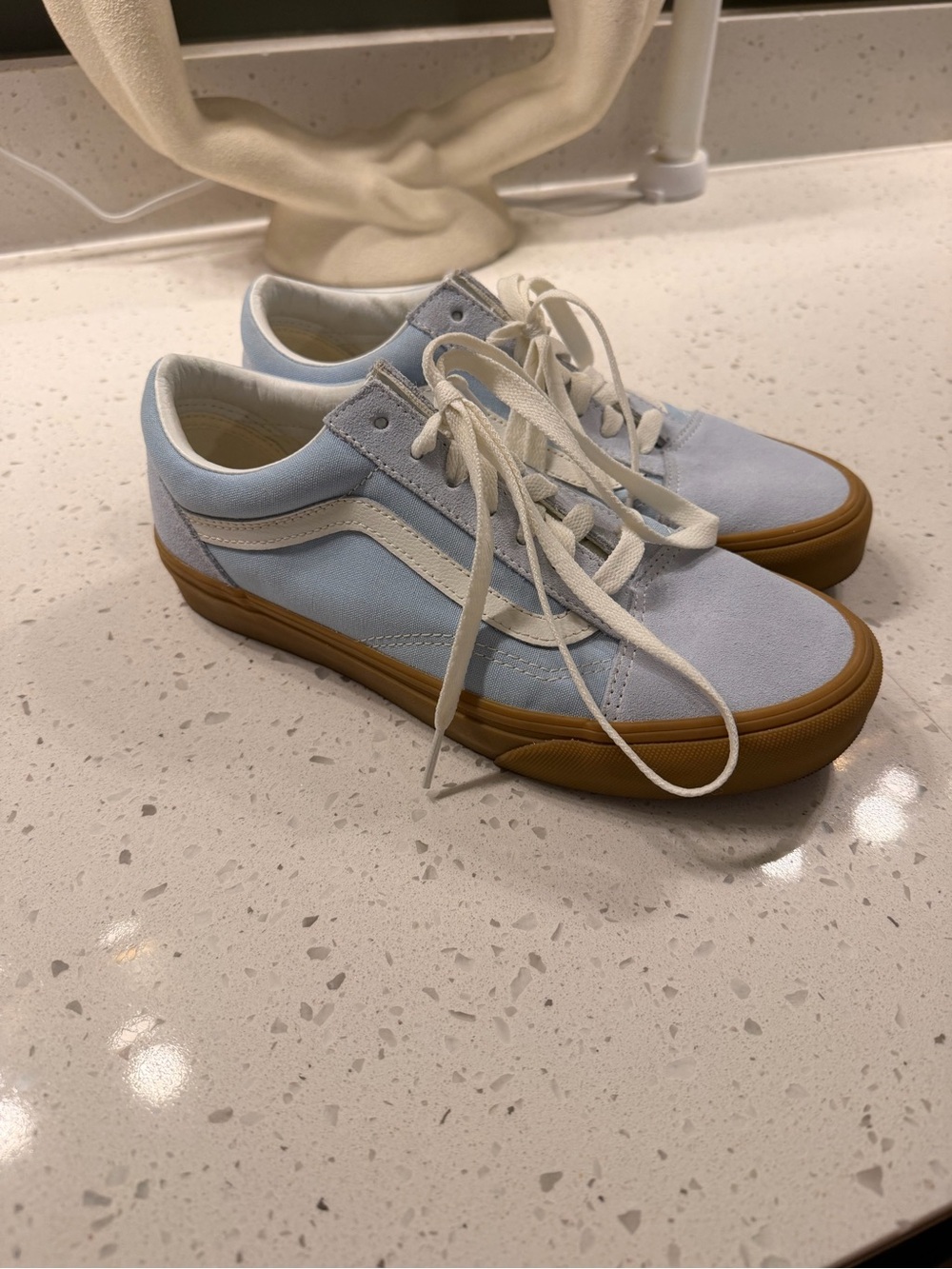 Vans blue canvas and suede sneakers